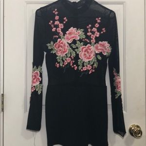 Floral romper (with sheer top)